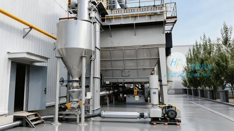 Ví dụ về hệ thống vận chuyển sạch và khép kín cho bột nhuộm tại Jeddah, Ả Rập Xê-út